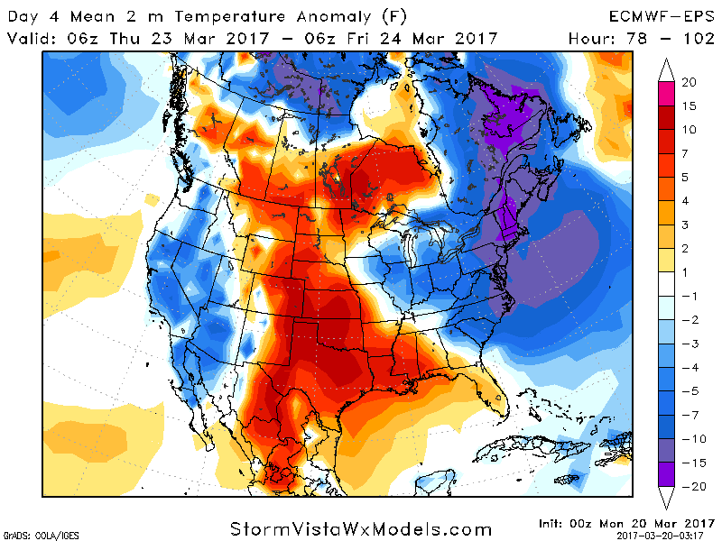 3.20.17 Energy and #Natgas Report: Record ERCOT Heat Today, Cool Risks Northeast. E.