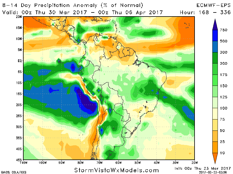 #AGwx #Harvest17 Thurs #SouthAmerica: Wetter Times Coming in Week 2. Details Here! E.