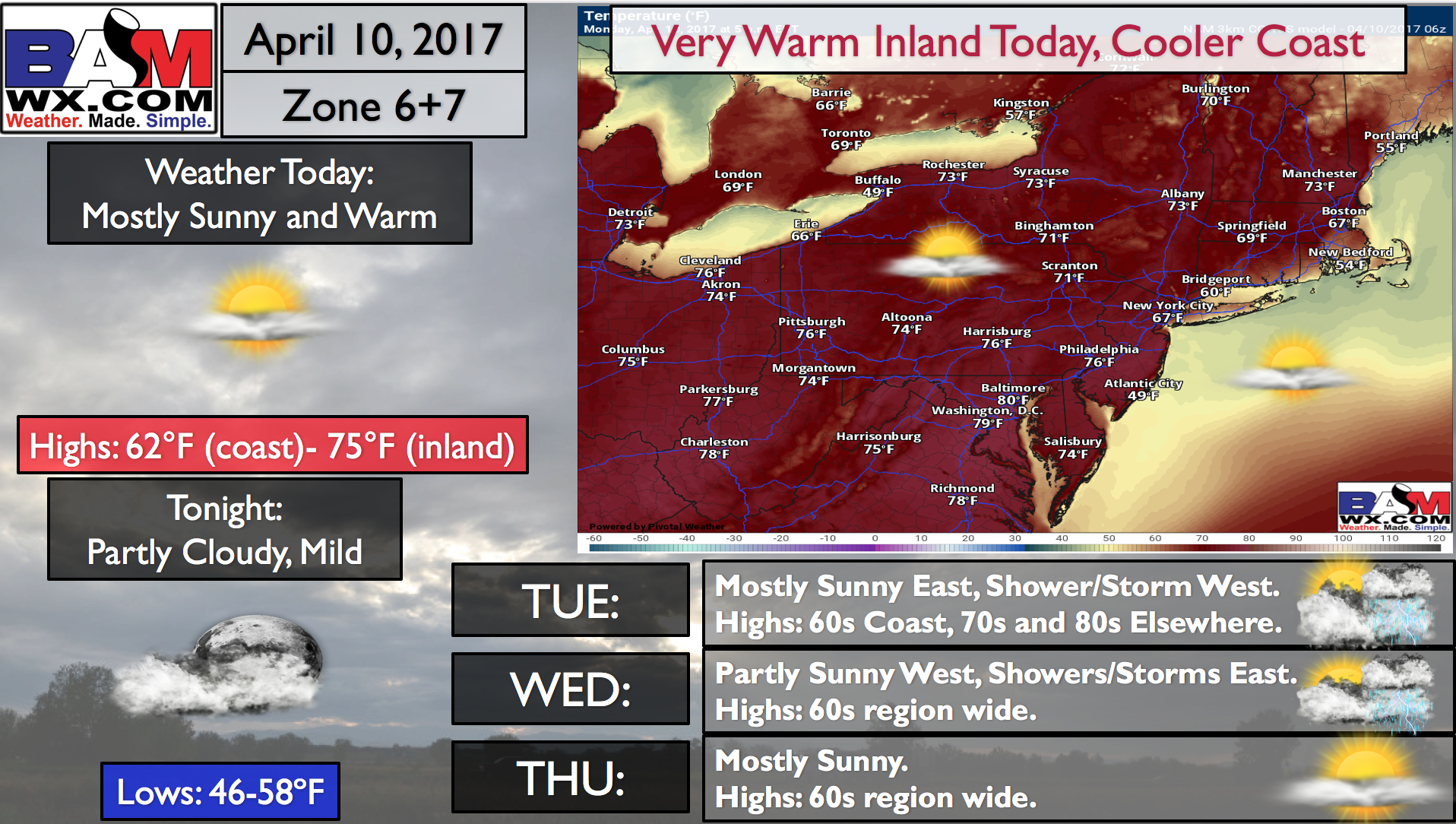 #CTwx #MAwx #RIwx #NJwx #NYwx #PAwx #OHwx Beautiful Early This Week, Showers Wednesday. Details Here. E.