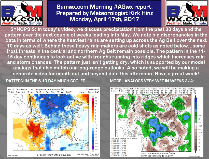 Monday #AGwx report: Discussing the pattern leading into May…active with cold shots? Details here. M.