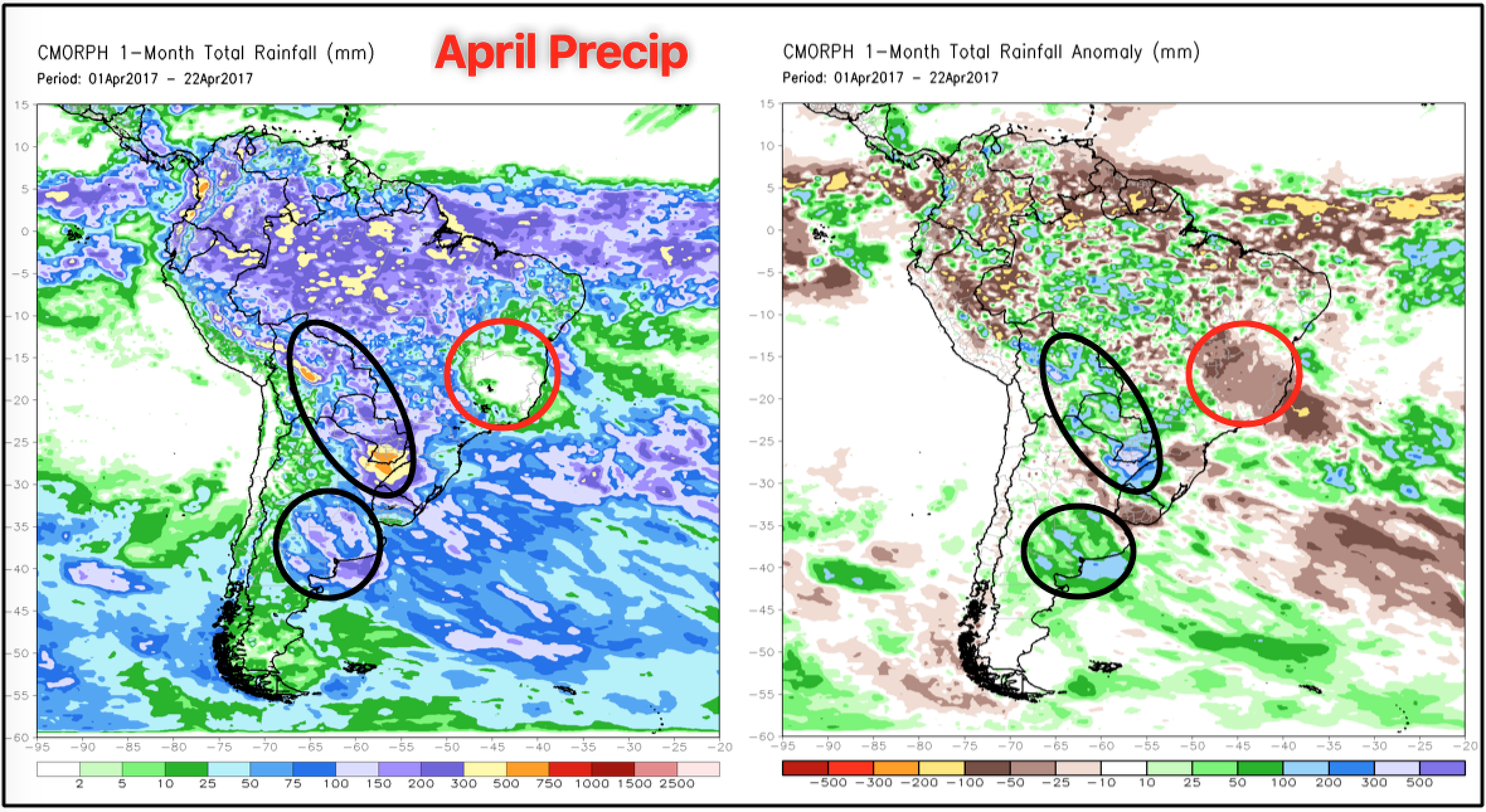 4/24/17 #AGwx #Harvest17 South America: Trending wetter as we head into May? K.