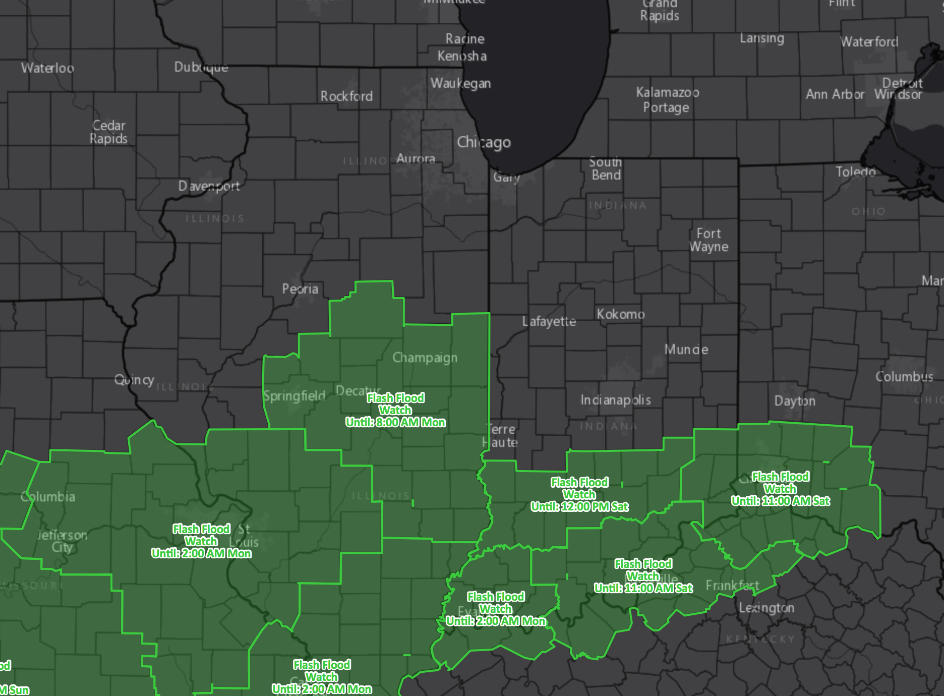 #ILwx #INwx #OHwx Fri PM short-term: Updates to strong storms & flash flooding this wknd. K.