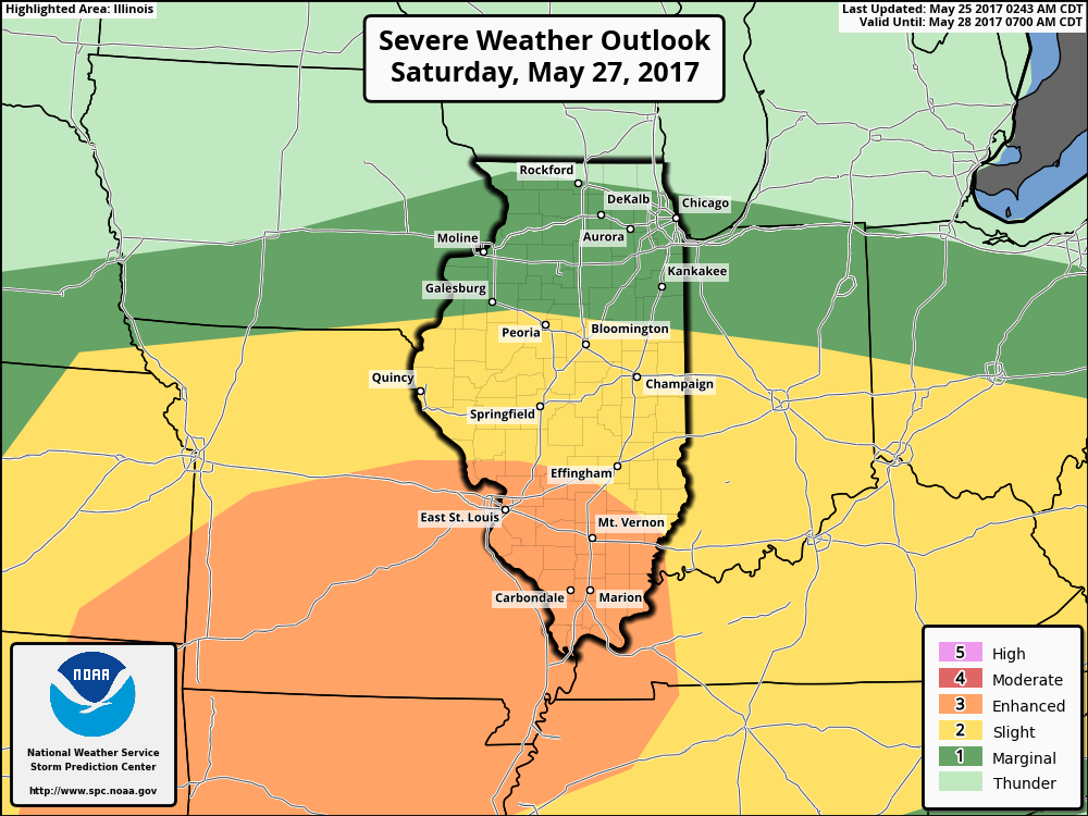 #ILwx Multiple Rounds of Storms Coming With A Severe Threat Growing For Saturday. E.