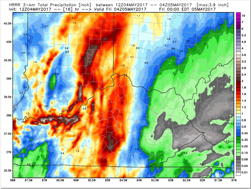 Thursday Game Forecast. A washout it seems.