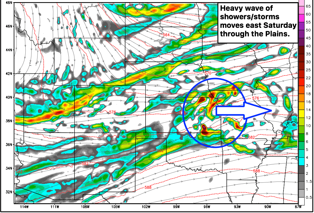 #NEwx #KSwx #MOwx #IAwx #AGwx Tricky heavy rainfall/strong storm risk through the weekend. K.