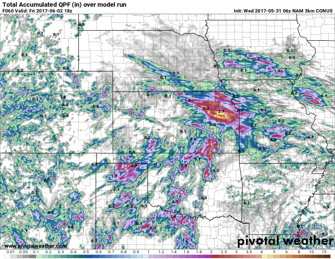 #NEwx #KSwx #MOwx #IAwx #AGwx Scattered strong storms thru the wknd…turning cooler in the medium range? K.