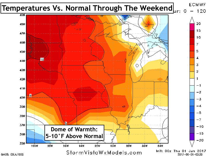 #IAwx #KSwx #NEwx #MOwx Building Warmth Through the Weekend With Spotty Storm Threats. E.