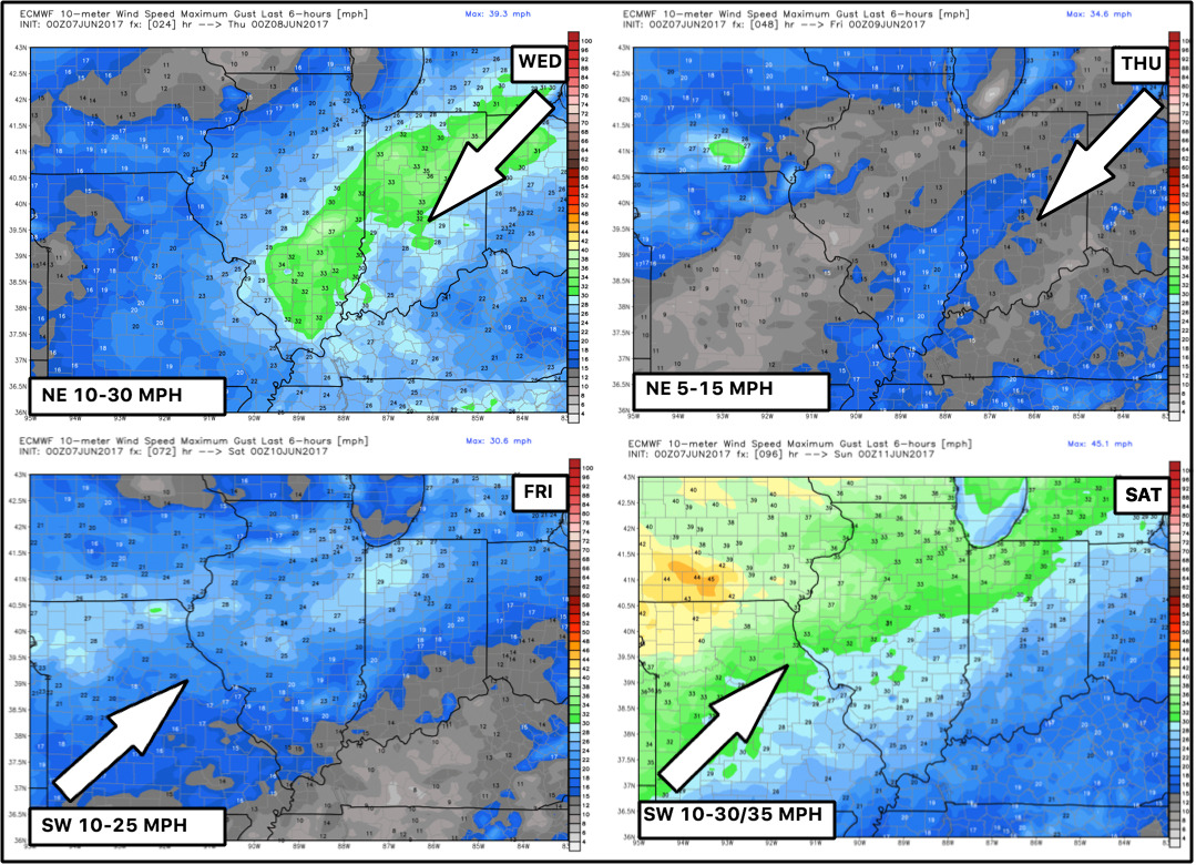 #ILwx #INwx #OHwx #KYwx Overall dry/warm through the wknd, mid-next wk looking more active. K.