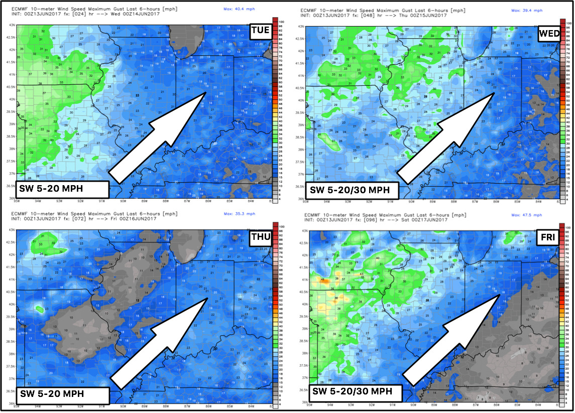 #ILwx #INwx #OHwx #KYwx Multiple days of storm chances ahead…very warm/humid too. K.