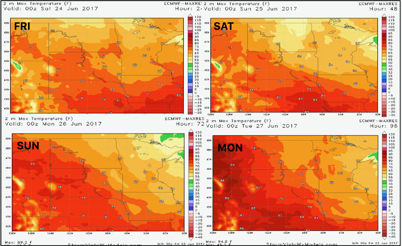 #AGwx #MNwx #NDwx #SDwx #WIwx Roller Coaster of Temperatures, More Active East? E.
