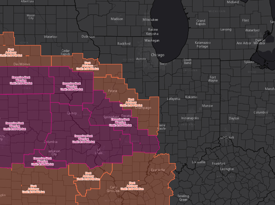 #ILwx #INwx #OHwx #KYwx Heavy storm clusters forecasted thru the wknd…hottest temps of the year as well. K.