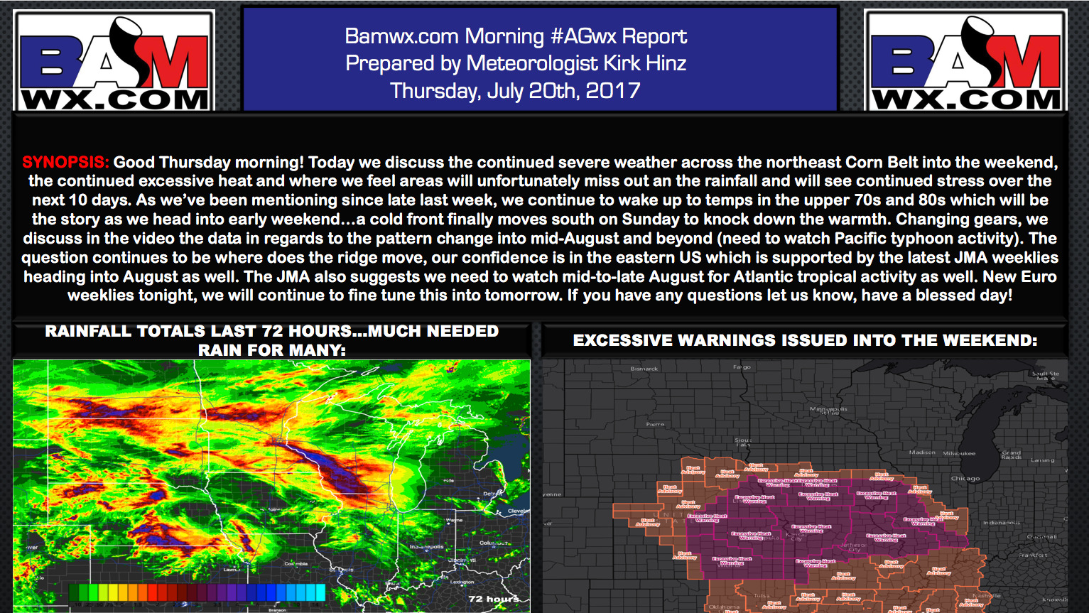 Thursday #AGwx Update: Excessive heat continues…discussing pattern transition into August. M.