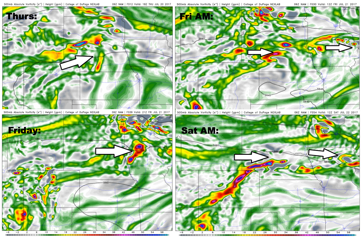 #NEwx #KSwx #MOwx #IAwx Excessive heat continues…sct’d strong storms possible next 3 days. K.