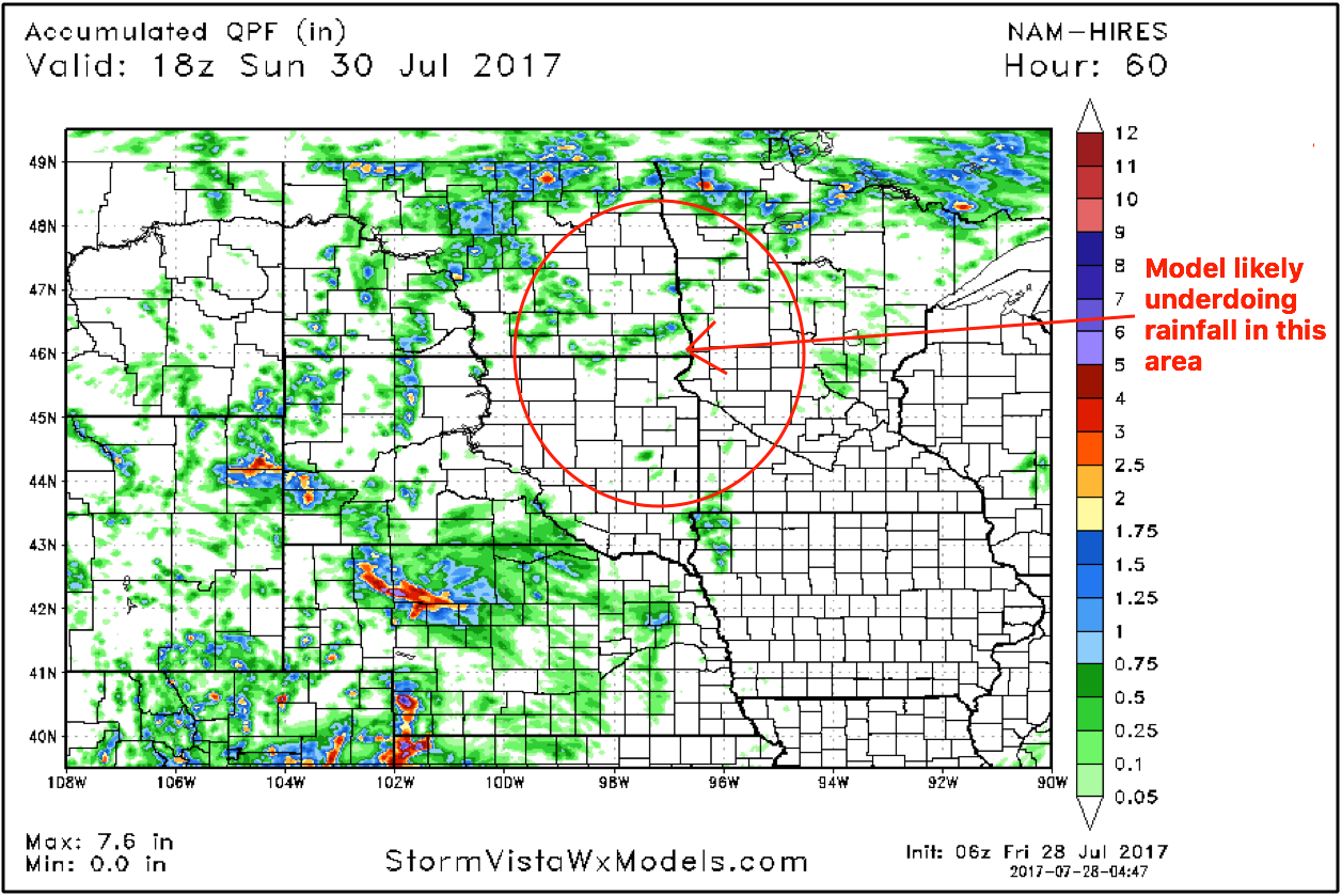#NDwx #SDwx #MNwx #WIwx Sct’d storms through the weekend…temps stay elevated here as well. K.