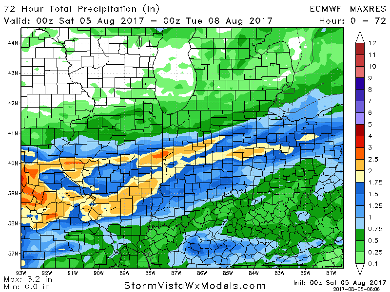 Beautiful today…showers/storms move east on Sunday…localized heavy rains possible. K.