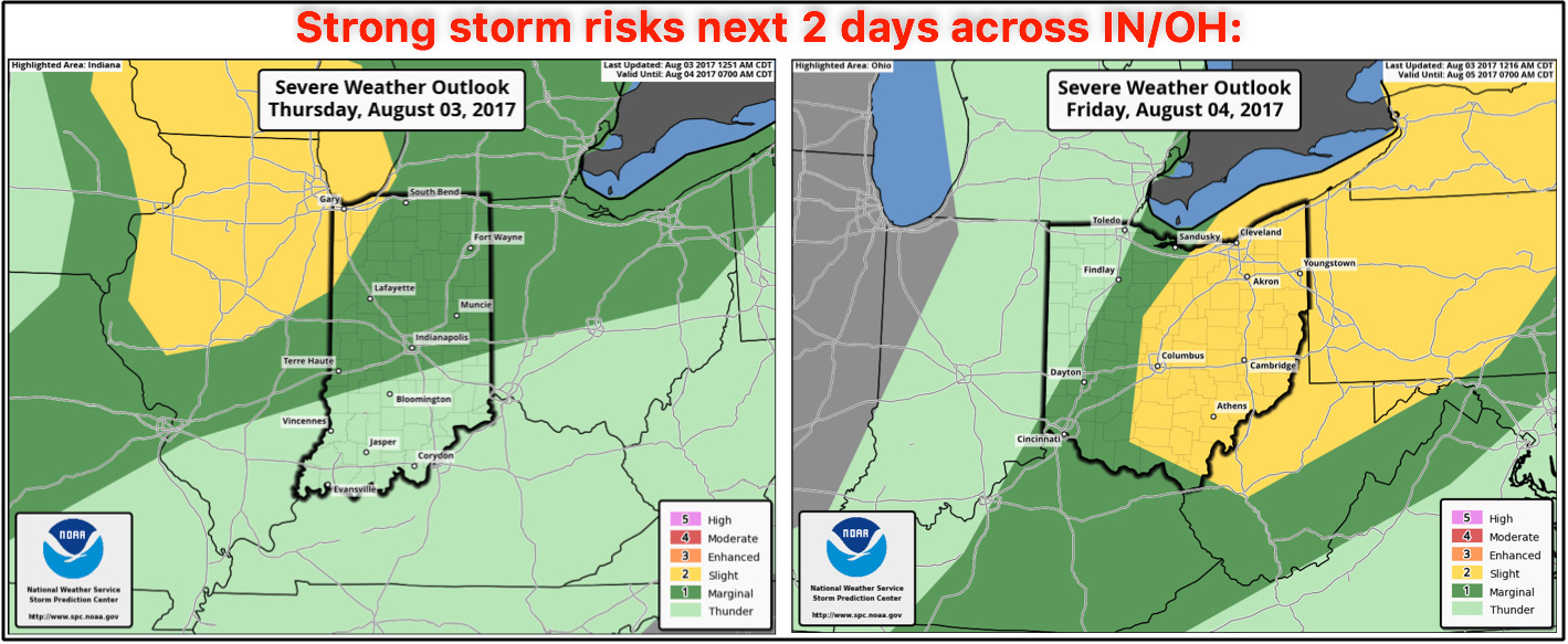 #INwx #OHwx Severe storms with heavy rains possible next 2 days, much cooler to follow. K.