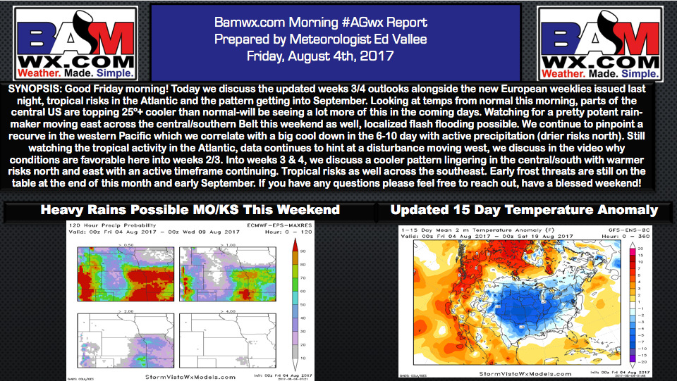 Friday Ag Weather Update: A Look at Weeks 3 and 4. E.