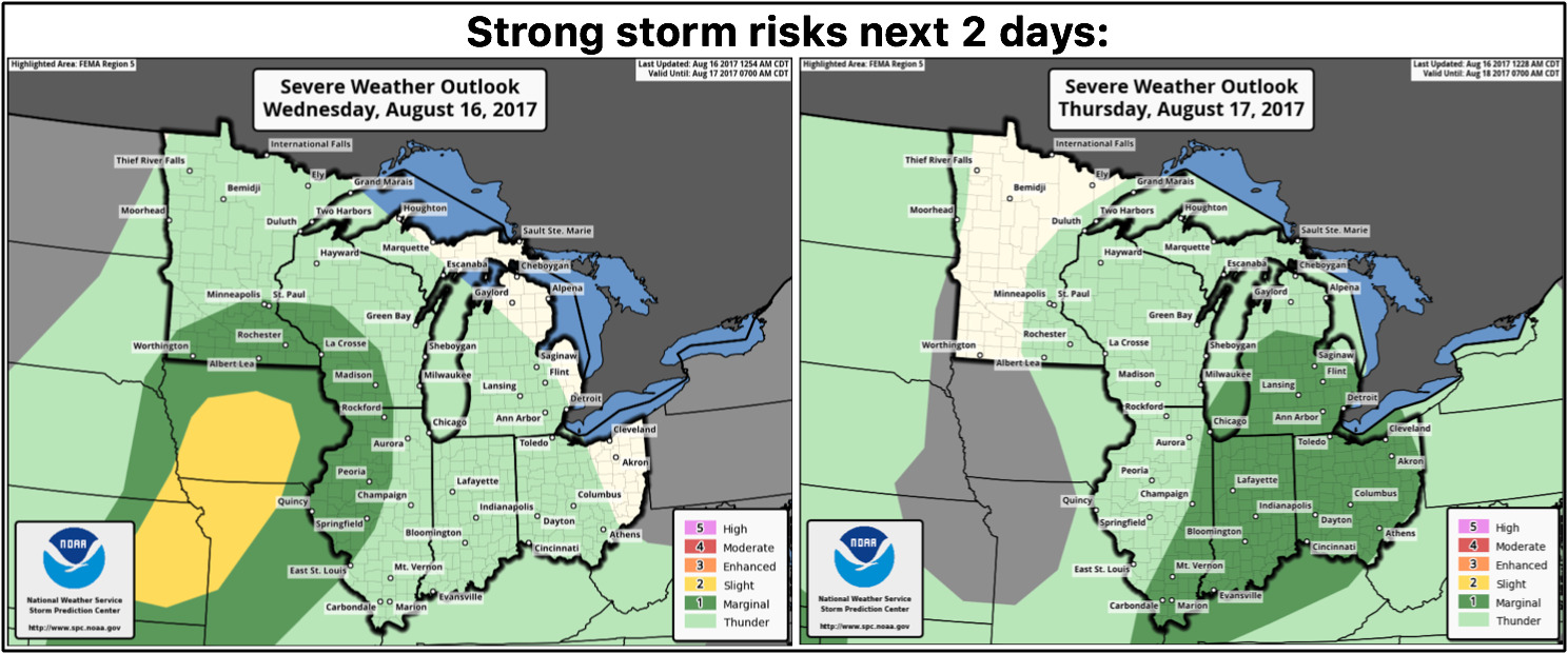 Ohio Valley Forecast Update: Storms (some strong?) increase in coverage over the next 2 days…details here. K.