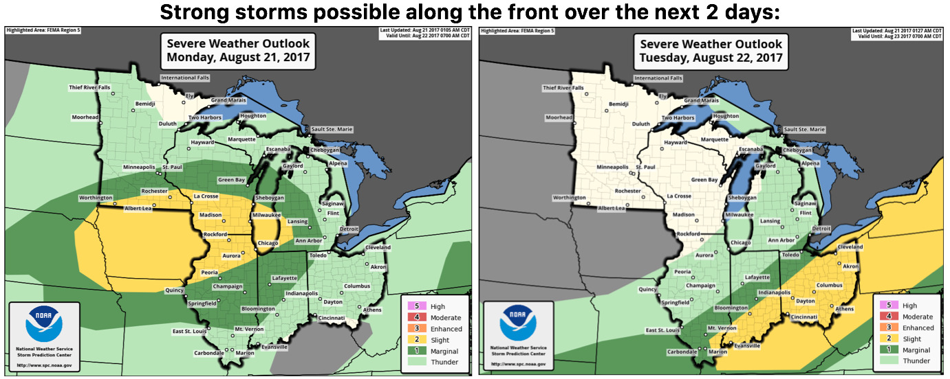 OHV Forecast Update: Details on today’s solar eclipse & strong storm threat next 2 days. K.