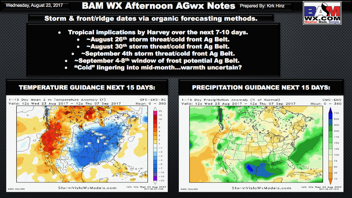 Wednesday PM Ag Weather Update: Latest on Harvey and September. E.