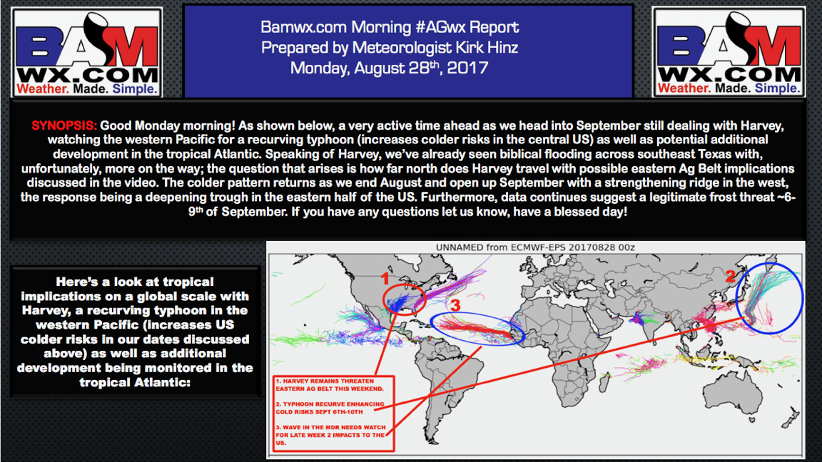 Monday Ag Weather Update: Tropics May Impact Delta, Carolinas, Eastern Belt; Latest on Frost Threat. E.