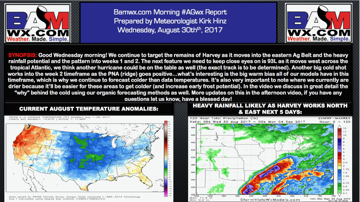 Wednesday Ag Weather Update: Talking Frost and Tropical Impacts Through September. E.