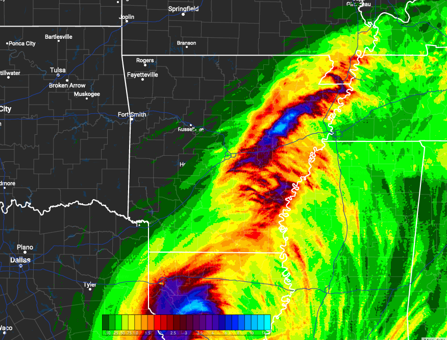 Zone 8/9 PM update: Heavy rain working southeast…scattered storms increase west to east into the weekend. K.