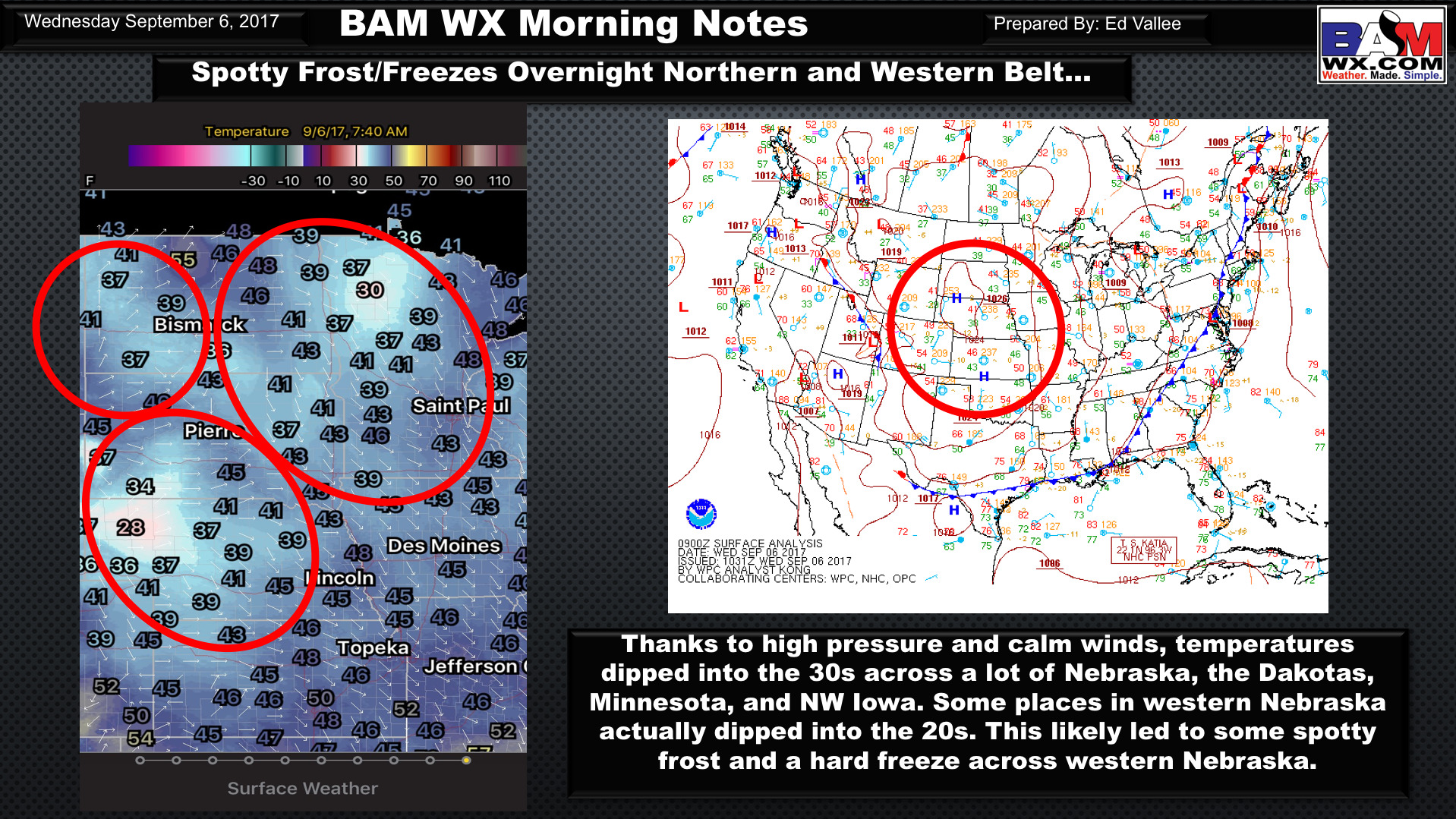 Wednesday Ag Weather Update: Frost Update, Tracking Irma. E.