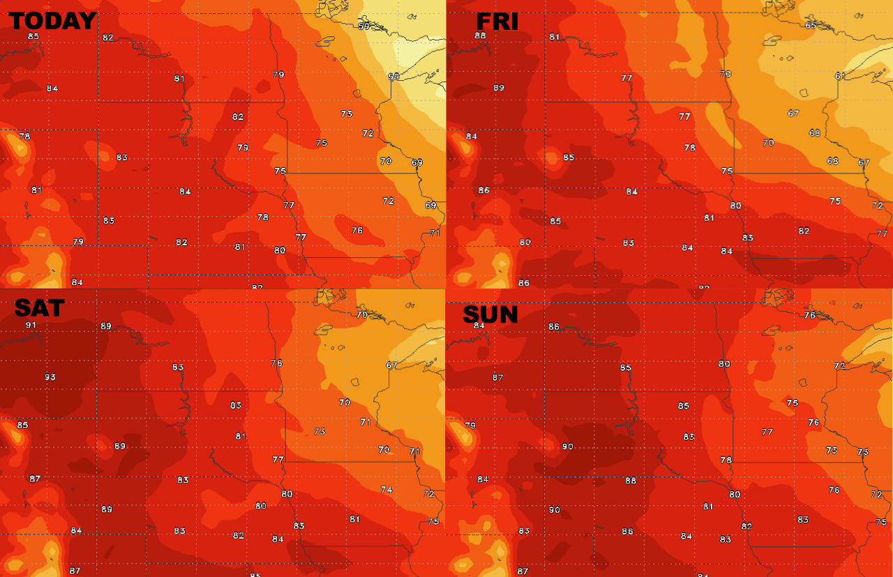 Northern Plains Update: Heat Building Into The Weekend. E.