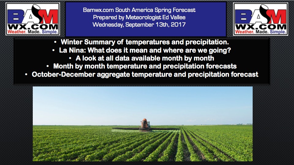 South America: October-December Forecast Release. E.