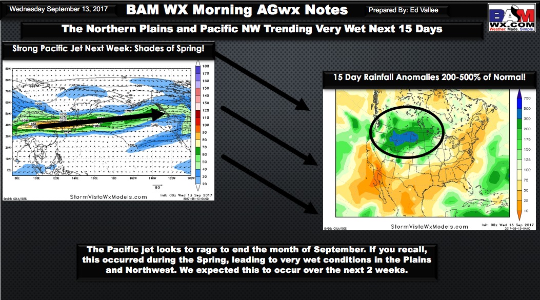 Wednesday Ag Weather Update: Wetter Trends Across the Pacific Northwest, Plains Into the Weekend. E.