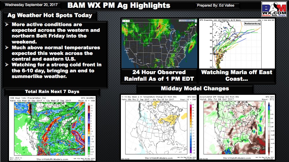 Afternoon U.S. Ag Weather Quicksheet. E.