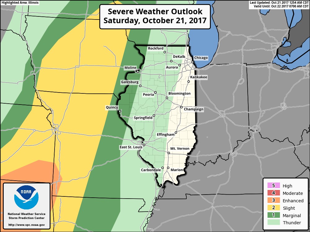 10-21-17 Illinois Update: Timing out rainfall and storm chances through weekend. E.