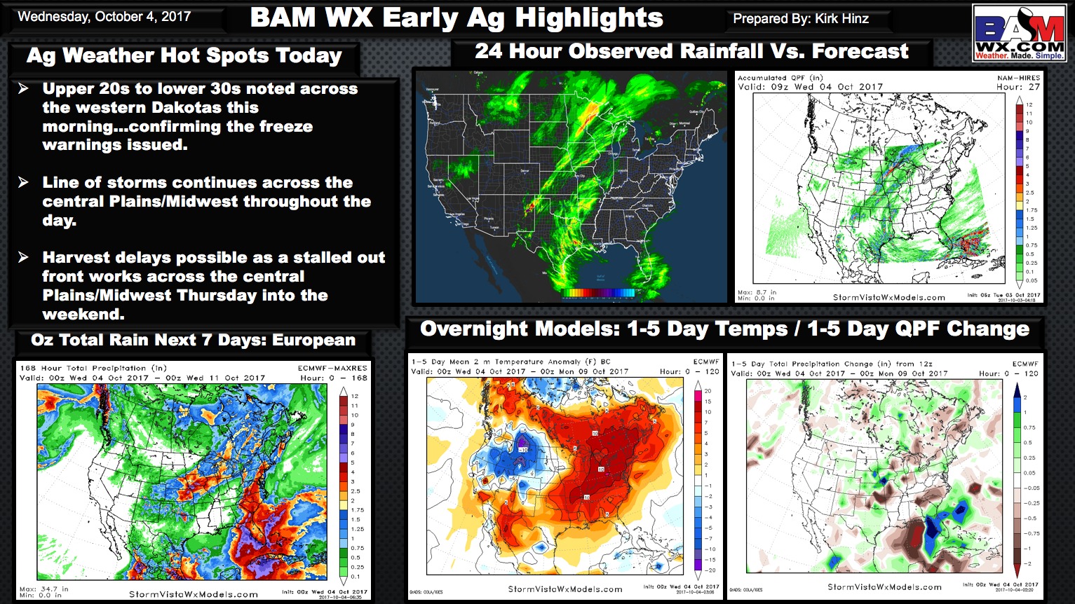 Early Morning North America Ag Weather Quicksheet. K.