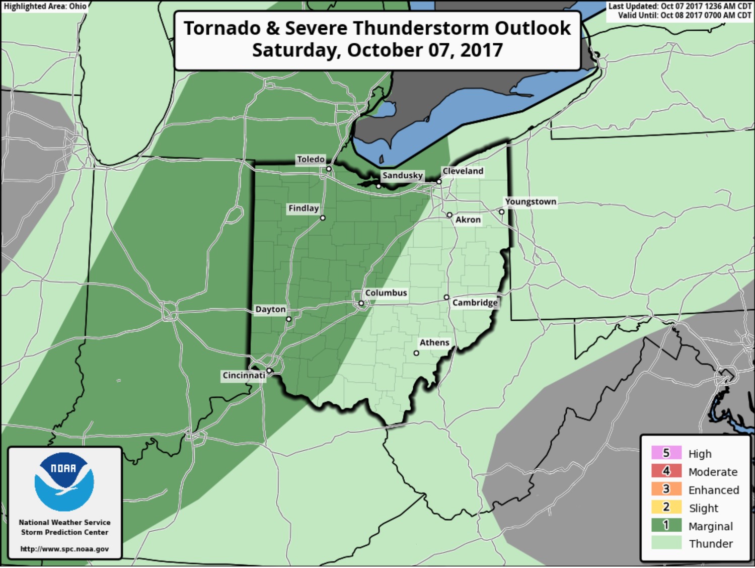 Saturday Ohio Forecast Update
