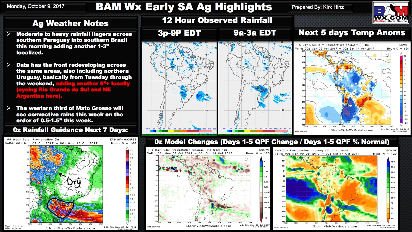 Early Morning South America Ag Weather Quicksheet. K.