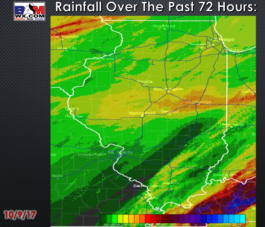 Monday Illinois Forecast. Widespread rain & storms likely next 2 days. Details here. M.