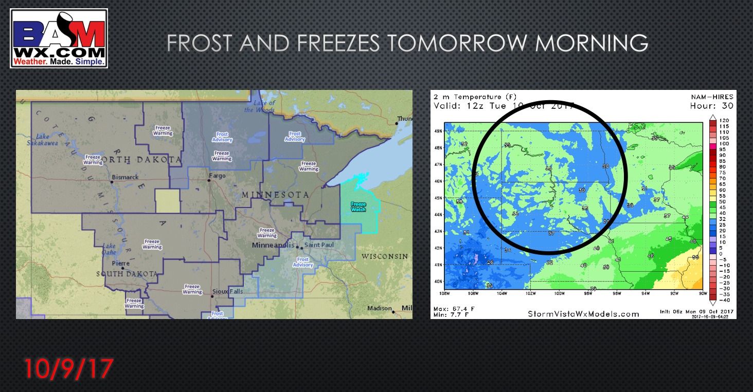 North Dakota Forecast Update: Frosty Early This Week, Next Rain Chance Friday Night. E.