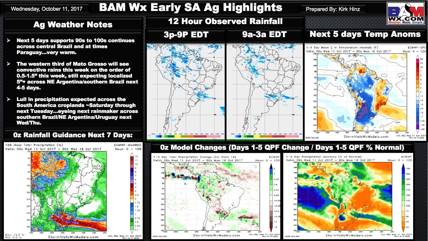 Early Morning South America Ag Weather Quicksheet. K.