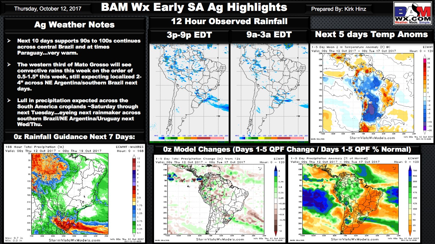 Early Morning South America Ag Weather Quicksheet. K.