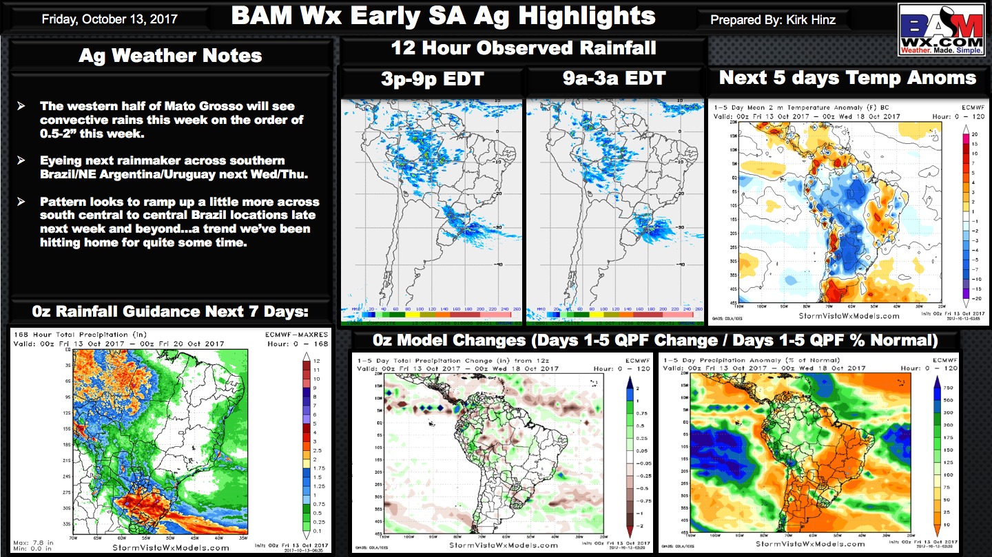 Early Morning South America Ag Weather Quicksheet. K.