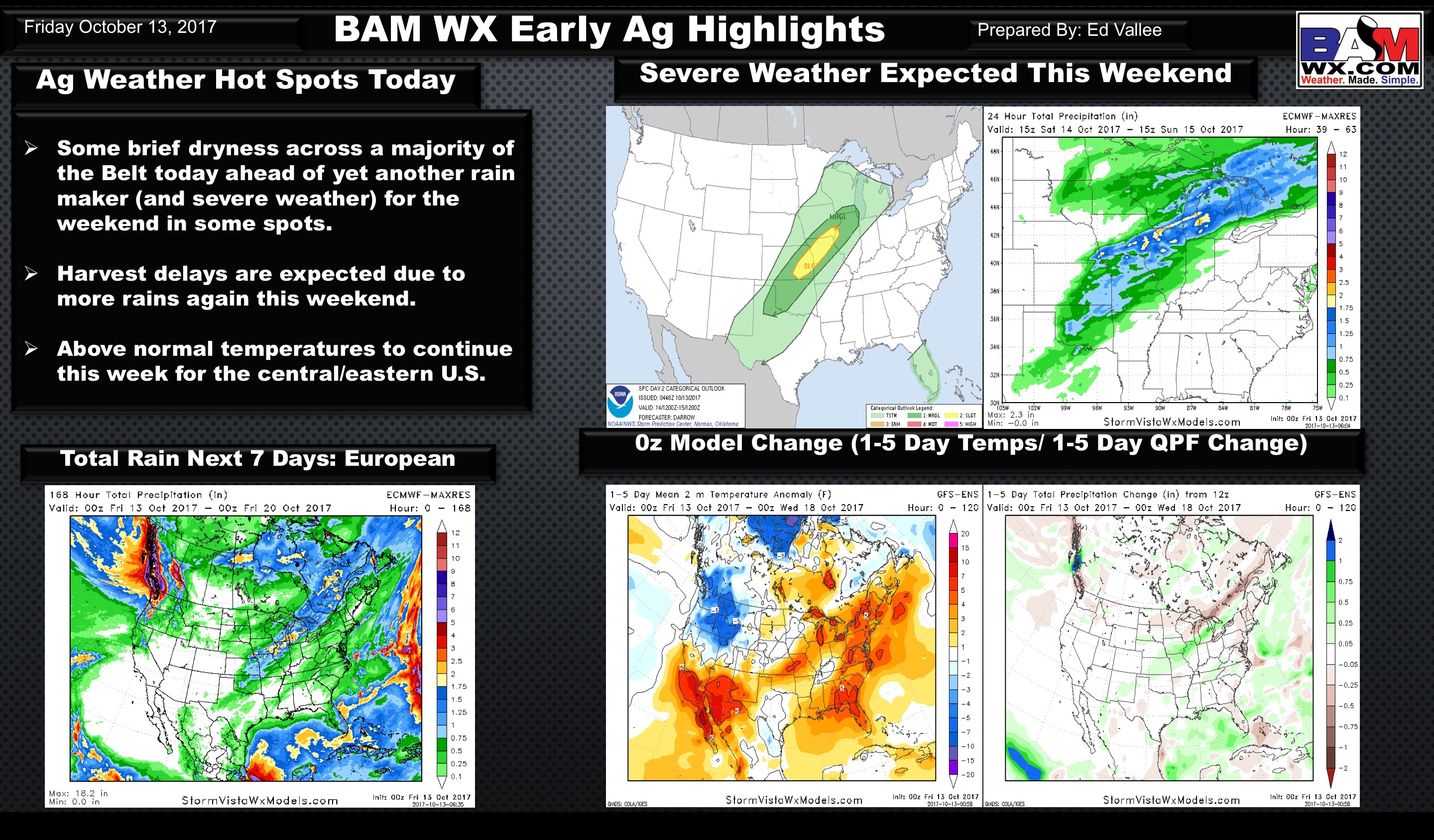 Early Morning North American Ag Weather Quicksheet. E.