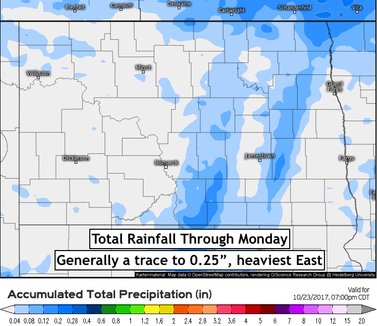 10-20-17 North Dakota Update Some Showers Saturday, Roller Coaster Temperatures Next Week. E.