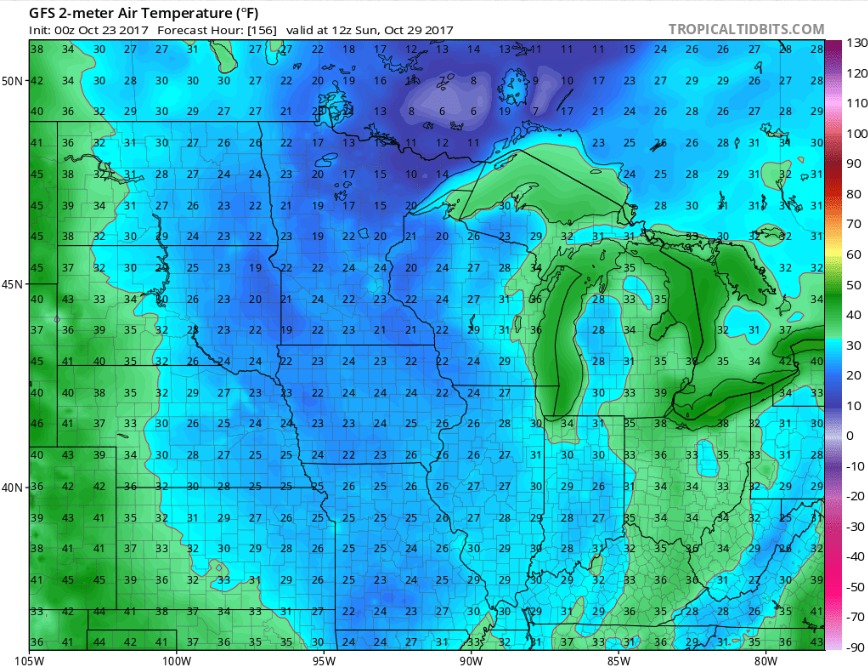 Mon IL Forecast Update. Light Rain Early Week. SHARPLY Colder By Weekend. M.