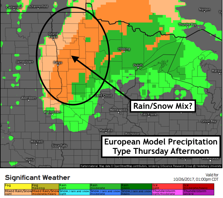 10-23-17 Minnesota Forecast: Turning Colder This Week, Some Snow Possible North? E.