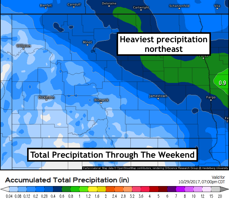 10-23-17 North Dakota Forecast: Sharply Colder to End The Week…Details Here! E.