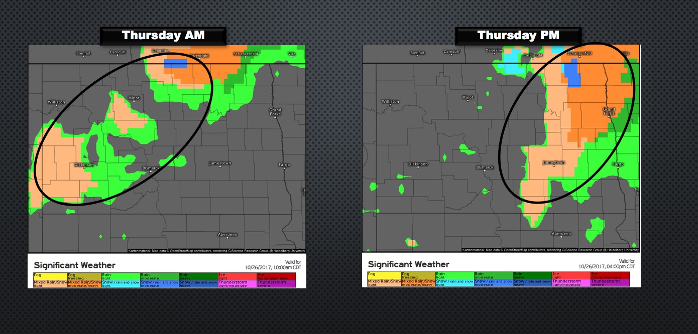 10-24-17 North Dakota Forecast: Much Colder To End The Week, Snow Possible? E.