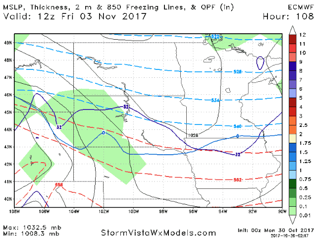 10-30-17 North Dakota: Windy Today, Multiple Snow Chances Through Next Weekend. E.