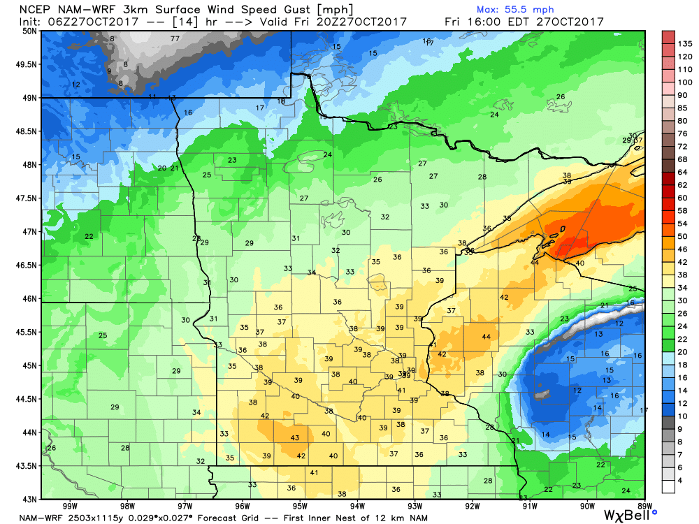 10-27-17 Minnesota: Snowy and Windy Today, More Rain and Snow Showers Possible Sunday. E.