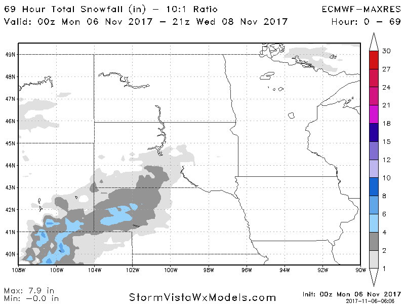 11-6-17 North Dakota Update: Settling into a winter-like pattern across the state, details here. E.